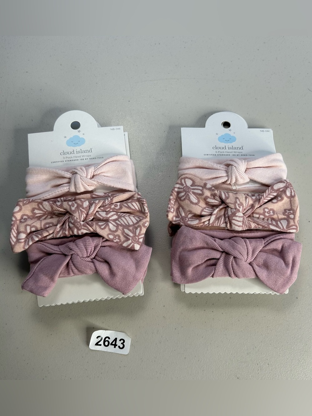 Cloud  Island 12 Pack Newborn Head Wraps Bands Pink New Hair Accessories